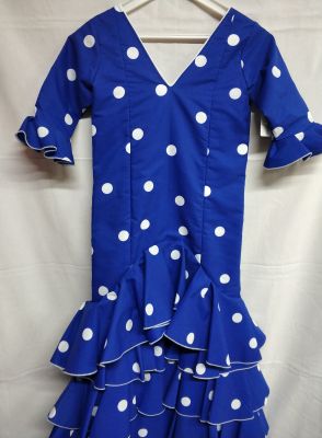 Vestido Niña Azul Lunares Blancos