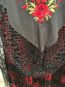 Mantón de Seda Rosas